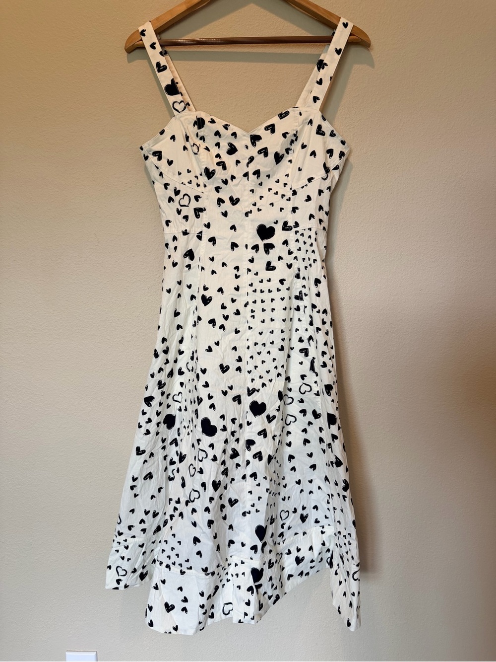 Avec Les Filles Heart Print Midi Dress Size 6 #0153